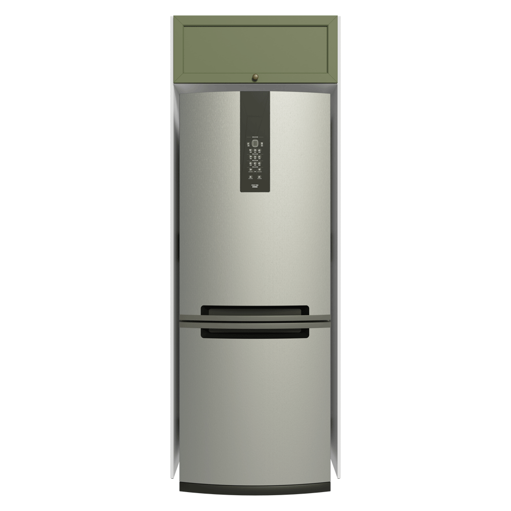 Mueble para Refrigerador 1 Puerta Basculanete Blanco/Verde Vik Madesa