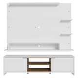 Mueble con Panel para TV hasta 60 Pulgadas 180 cm Blanco/Marrón Metz Madesa