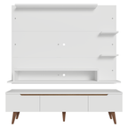 Kit Panel para TV hasta 60 Pulgadas y Rack 180 cm Blanco/Marrón Reims Madesa