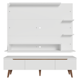 Mueble con Panel para TV hasta 60 Pulgadas 180 cm con patas Blanco/Marrón Reims Madesa