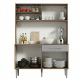 Cocina Integral 120cm Marrón/Gris Life