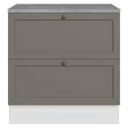 Gabinete Bajo 80 cm 2 Cajones Blanco/Gris Vik Madesa