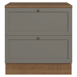 Gabinete Bajo de Cocina 80 cm 2 Cajones Marrón/Gris Vik Madesa