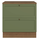 Gabinete Bajo de Cocina 80 cm 2 Cajones Marrón/Verde Vik Madesa