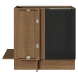 Mueble Esquinero 1 Puerta (Sin Encimera) Marrón/Negro Lux Madesa