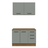 Mueble Integral Multiuso Garaje 120cm Marrón/Gris