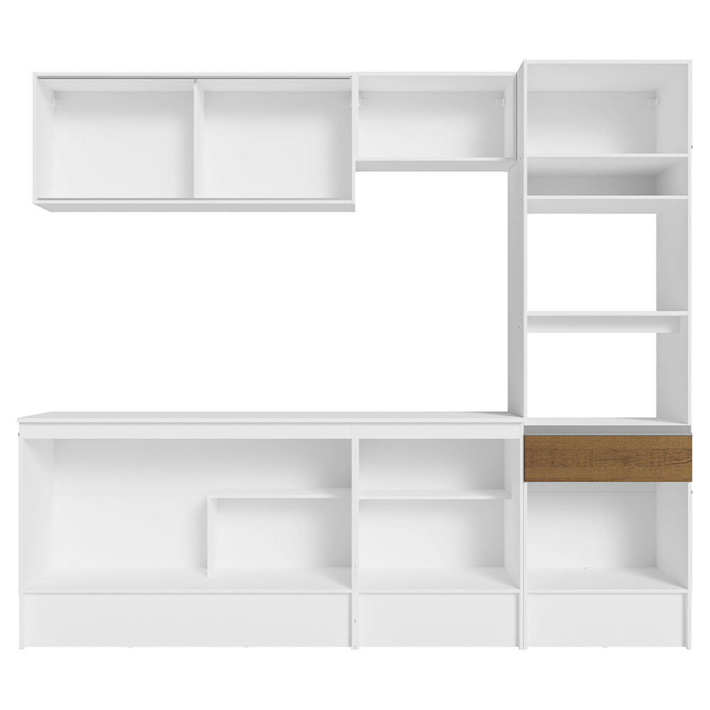 Cocina Integral 240cm Blanco/Marrón Diamante 06