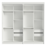 Conjunto de 2 Clósets 4 Puertas Corredizas con 2 Espejos Blanco Tokio Madesa