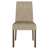 Juego de Comedor Mesa Vidrio 6 Sillas Stéfani Marrón/Crema/Imperial