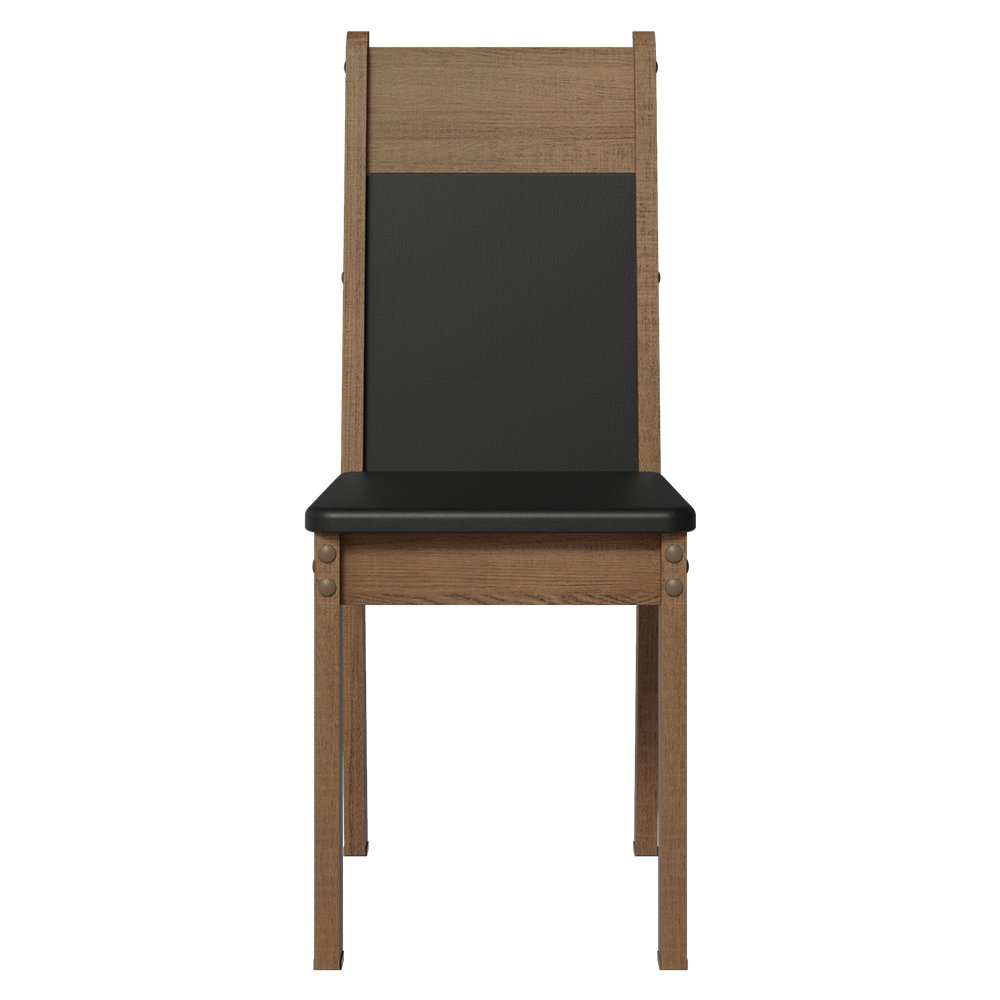 Juego de Comedor Mesa con Encimera de Madera 6 Sillas Negro/Marrón Augusta