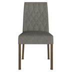 Conjunto de Comedor 8 Sillas Marrón/Silver Leila Madesa
