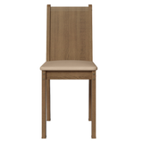 Juego de Comedor con Mesa de Madera y 8 Sillas Marrón con Tapizado Sintético Beige Madesa Clarice