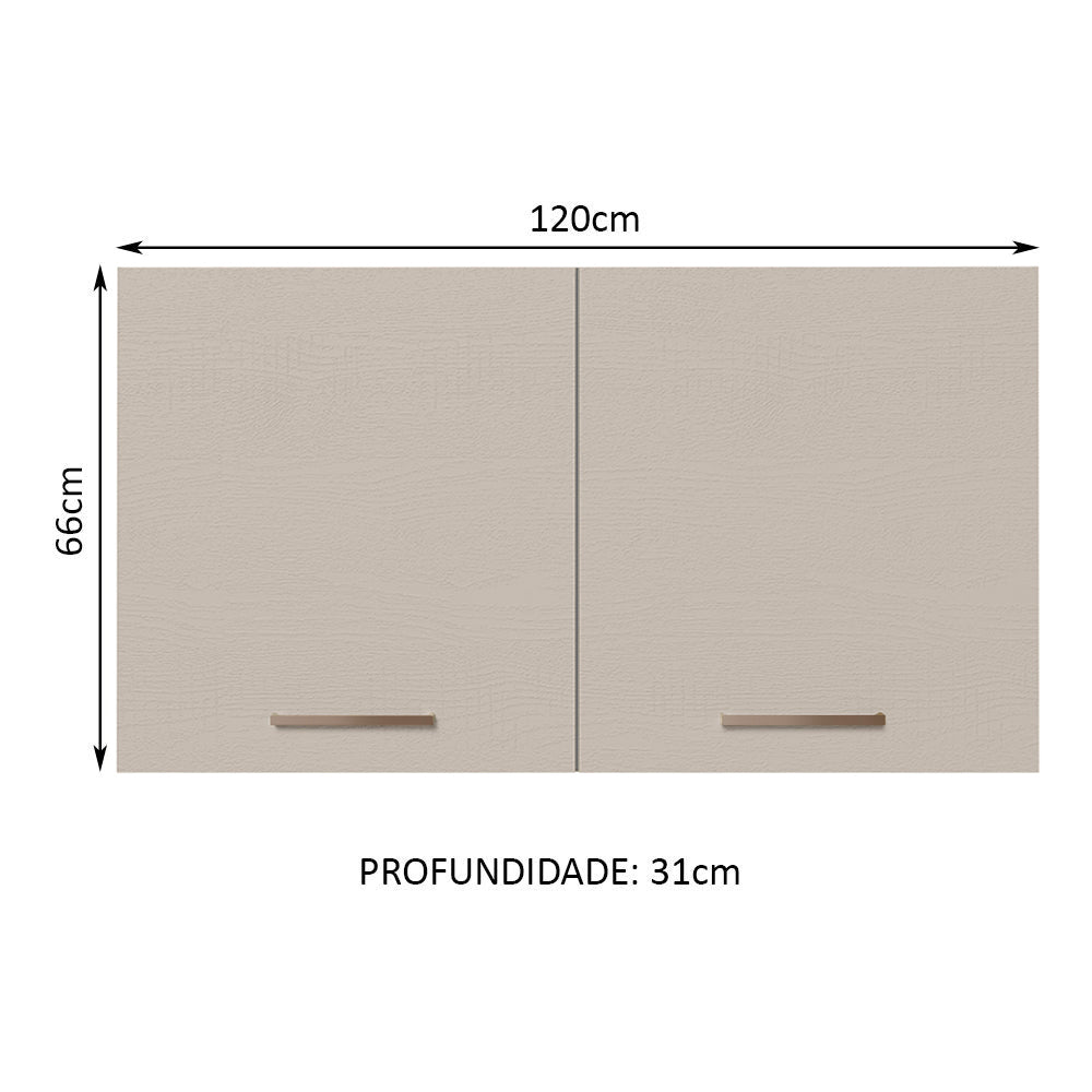 Gabinete Superior Multiuso 120 cm 2 Puertas Blanco/Crema Madesa