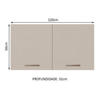 Gabinete Superior Multiuso 120 cm 2 Puertas Blanco/Crema Madesa