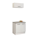 Kit Gabinete Bajo y Gabinete Superior Multiuso 80 cm Blanco Agata Madesa