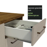 Mueble de Cocina Para Fregadero 2 Puertas y 3 Cajones Marrón/Crema Agata Madesa