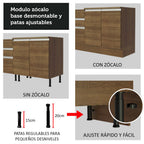 Gabinete Bajo 80 cm 2 Cajones Marrón Glamy Madesa