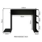 Escritorio Gamer 114 cm Negro Madesa