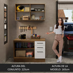 Kit Gabinete Bajo y Gabinete Superior Multiuso 120 x 60 cm Marrón/Blanco Agata Madesa