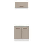 Kit Gabinete Bajo y Gabinete Superior Multiuso 80 cm Blanco/Crema Agata Madesa