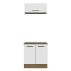 Kit Gabinete Bajo y Gabinete Superior Multiuso 80 cm Marrón/Blanco Agata Madesa