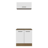 Mueble Integral Multiuso Garaje 80cm Marrón/Blanco