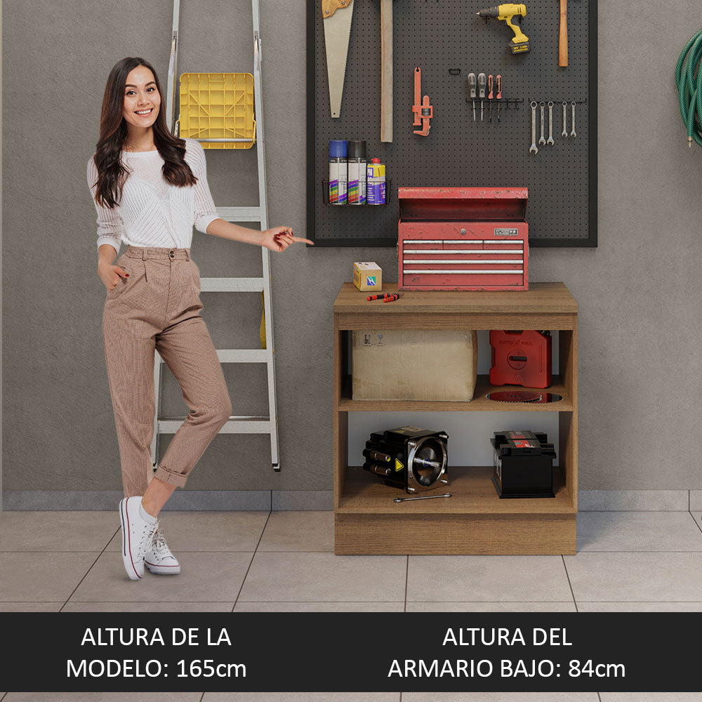 Gabinete Bajo Multiuso 80 cm 2 Puertas Marrón/Crema Madesa