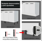 Gabinete Bajo para Fregadero 120 cm 2 Puertas Marrón/Blanco Agata Madesa