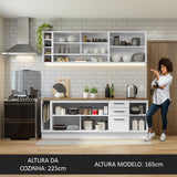 Cocina Integral 220cm Blanco/Marrón 60cm de Profundidad Agata 02