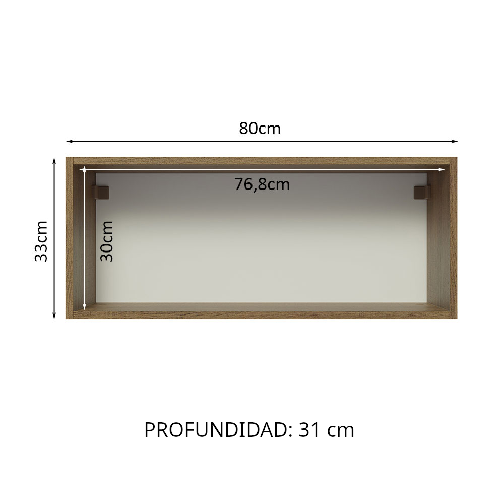 Alacena Madesa Glamy 80 cm 1 Puerta Basculante Marrón