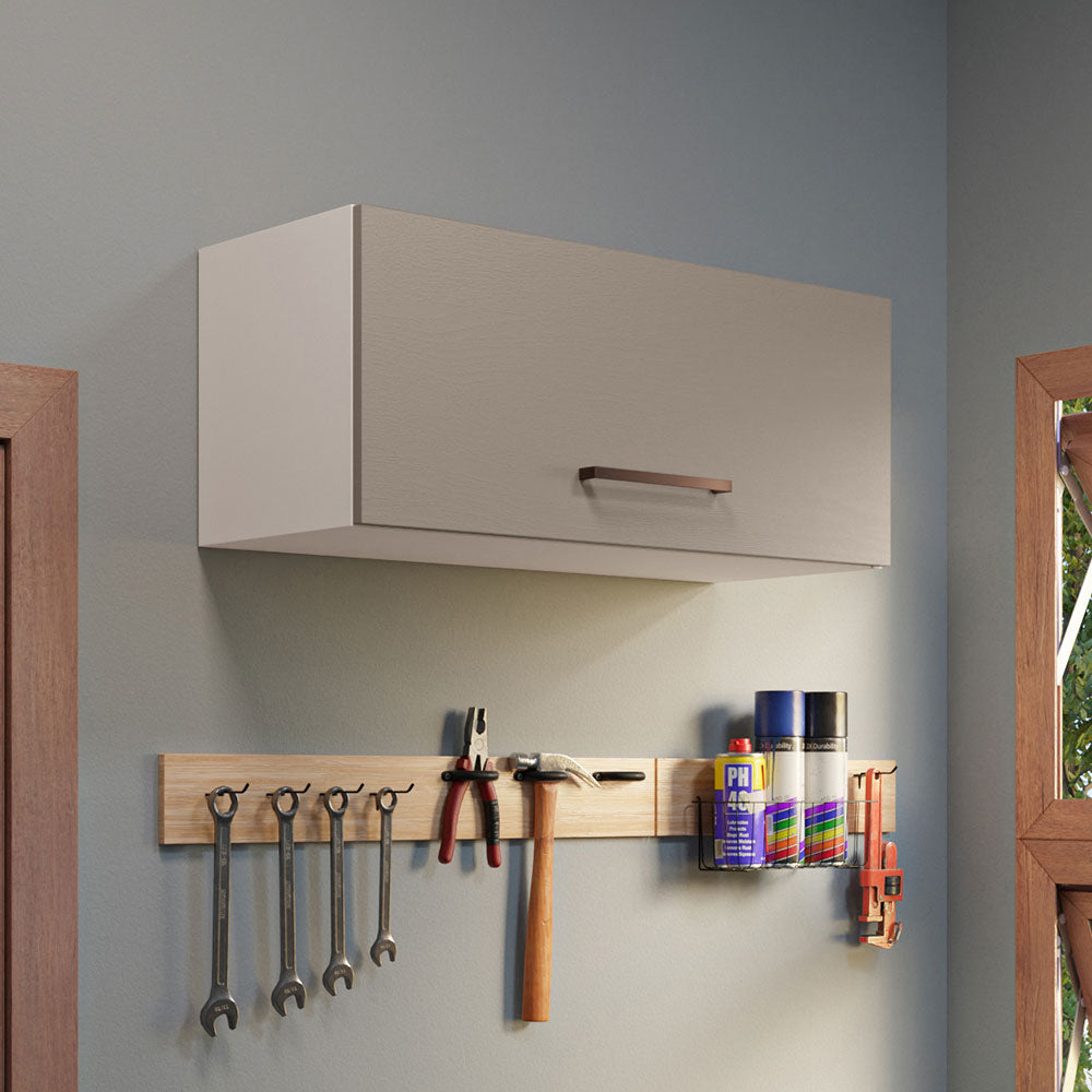 Gabinete Superior Multiuso 80 cm 1 Puerta Blanco/Crema Madesa