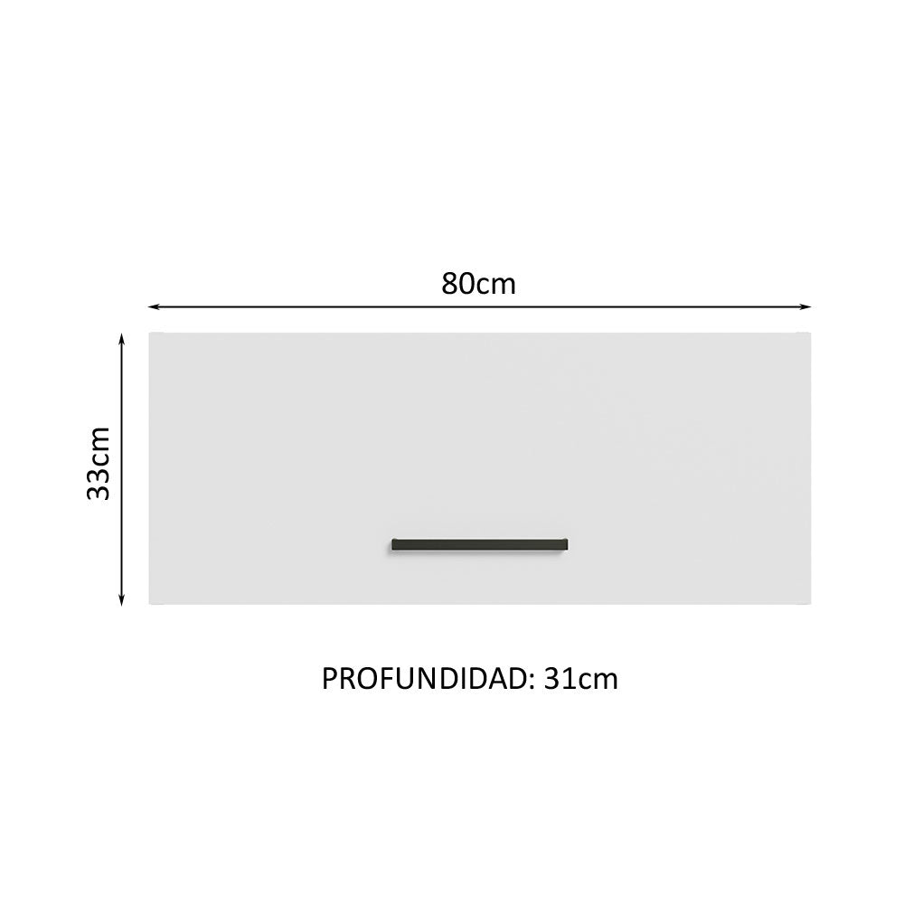 Gabinete Superior Multiuso 80 cm 1 Puerta Marrón/Blanco Madesa