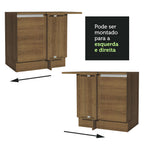 Gabinete Bajo Esquinero 102 cm 1 Puerta Marrón Glamy Madesa