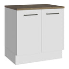 Gabinete Bajo Multiuso 80 cm 2 Puertas Blanco/Marrón Madesa