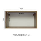 Gabinete Superior 60 cm 1 Puerta Abatible Marrón/Blanco Glamy Madesa