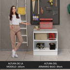 Gabinete Bajo Multiuso 80 cm 2 Puertas Blanco/Crema Madesa