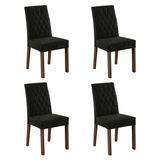 Juego de Comedor Mesa con Encimera de Vidrio 4 Sillas Marrón/Oxford Reale