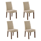 Conjunto de Comedor con Encimera Vidrio 4 Sillas Marrón/Imperial Reale Madesa