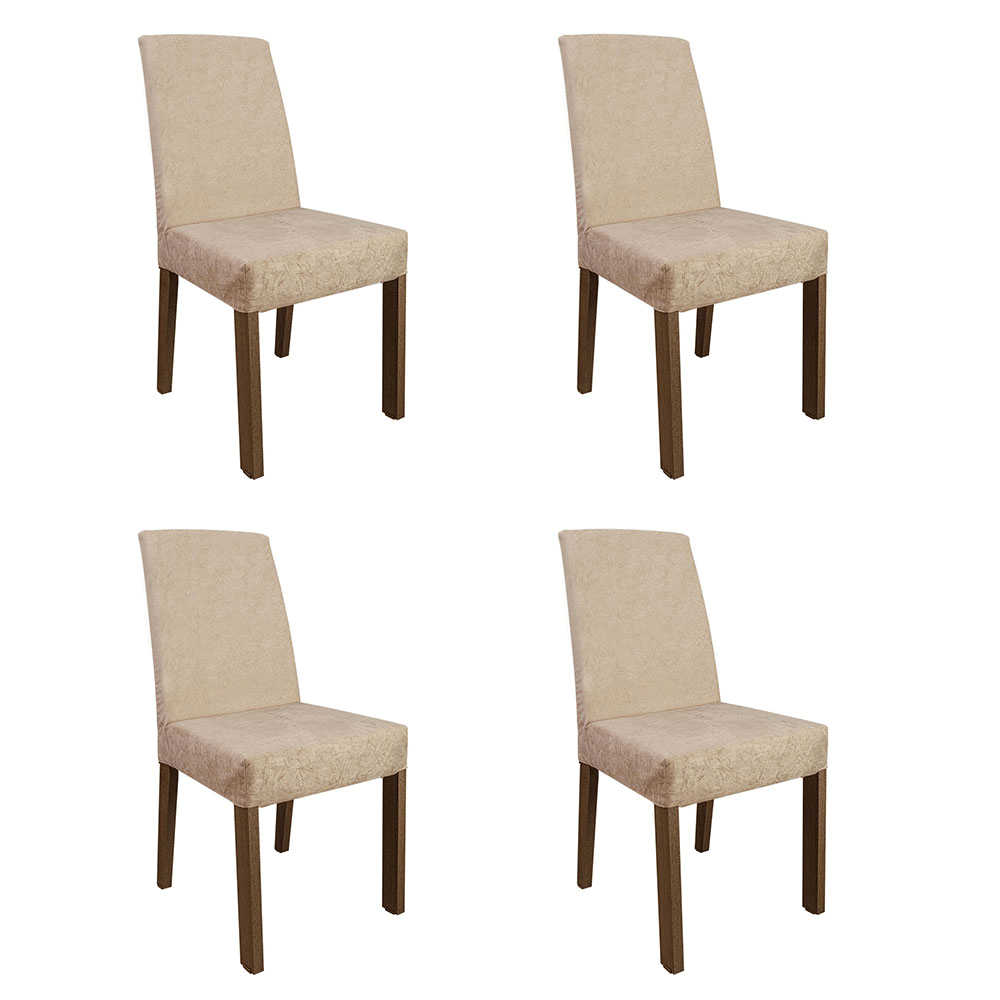 Conjunto de Comedor con Encimera Vidrio 4 Sillas Marrón/Imperial Zion Madesa