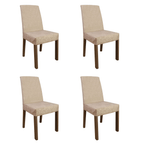 Conjunto de Comedor con Encimera Vidrio 4 Sillas Marrón/Imperial Zion Madesa