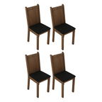 Conjunto de Comedor con Encimera Vidrio 4 Sillas Negro/Marrón Camelia Madesa