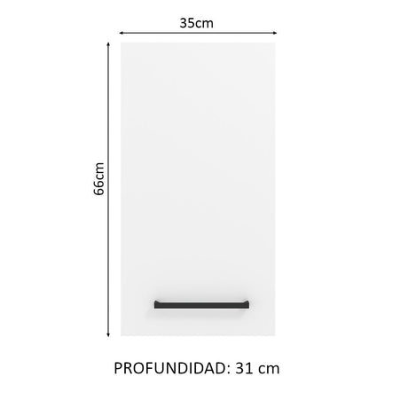 Alacena Madesa Agata 35 cm 1 Puerta Marrón/Blanco