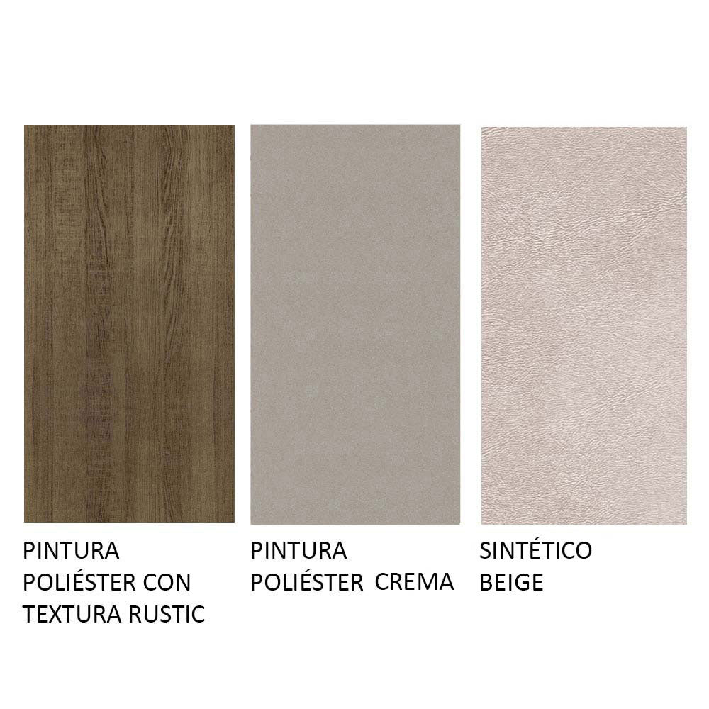 Conjunto de Comedor con Encimera Vidrio 4 Sillas Marrón/Crema/Beige Tifani Madesa