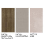 Conjunto de Comedor con Encimera Vidrio 4 Sillas Marrón/Crema/Beige Tifani Madesa