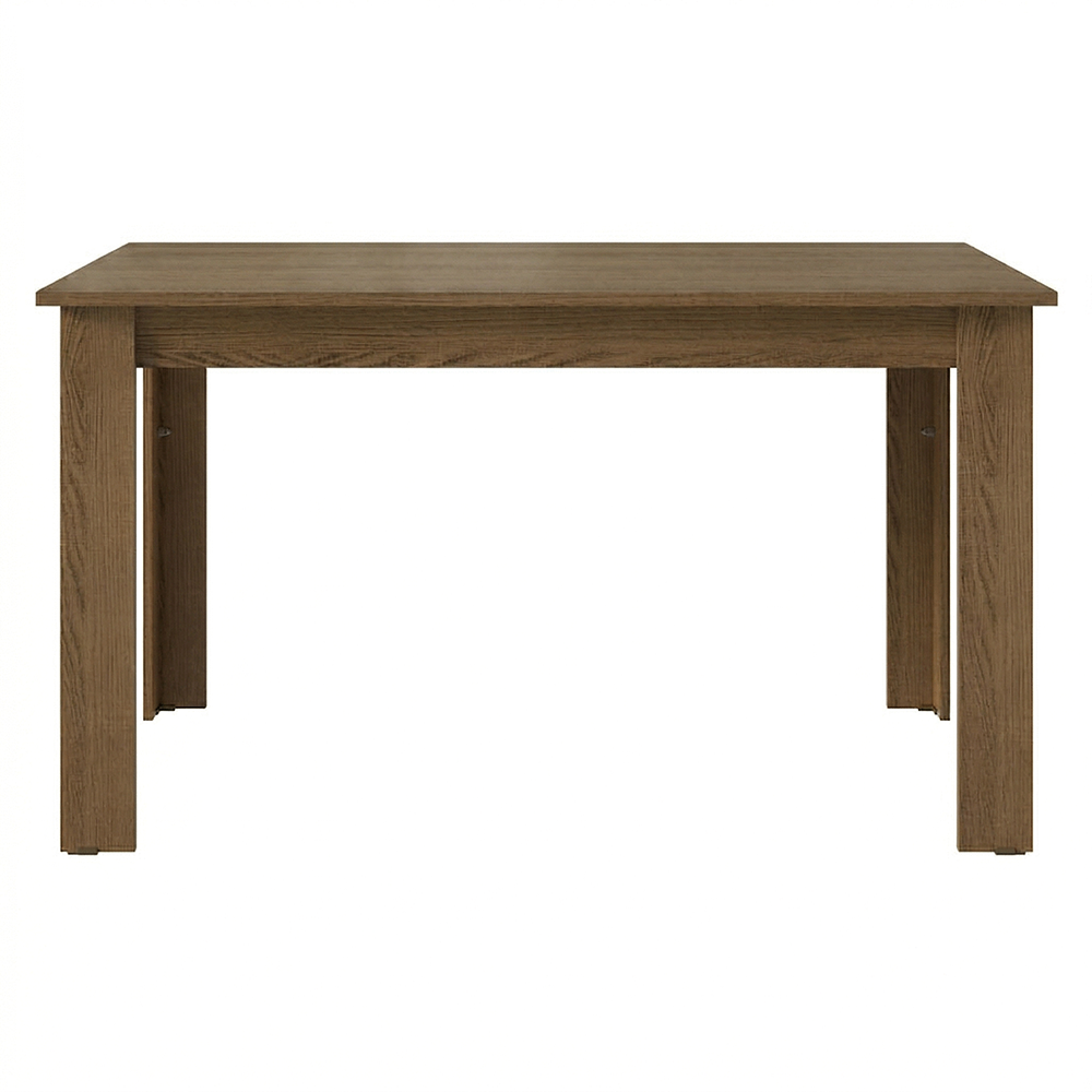 Juego de Comedor con Mesa de Madera y 4 Sillas Marrón/Crema con Tapizado en Tela Sintética Beige Madesa Bea