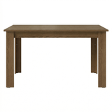 Juego de Comedor con Mesa de Madera y 4 Sillas Marrón/Crema con Tapizado en Tela Sintética Beige Madesa Bea