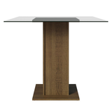Juego de Comedor Mesa con Encimera de Vidrio y 4 Sillas Color Marrón/Negro Madesa Aline