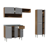 Cocina Integral 229cm con Fregadero Marrón/Gris Emilly 10