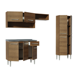 Cocina Integral 229cm con Fregadero Marrón Emilly 10