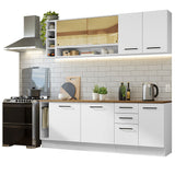 Cocina Integral 220cm Blanco/Marrón 60cm de Profundidad Agata 02